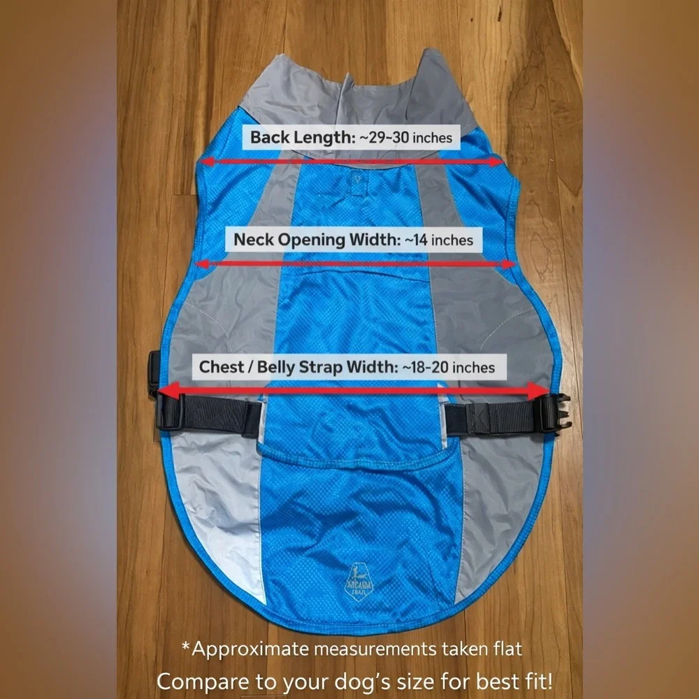Arcadia Trail Blue Reflective Dog Raincoat Vest – Size XL
